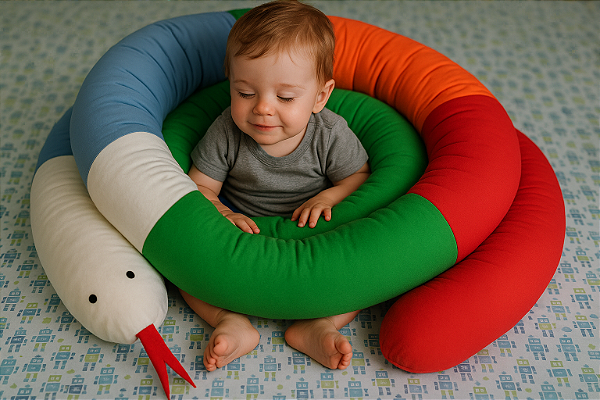 Cobra Sensorial Jubijubi com 3 M - Lycra Suplex - Sem Enchimento - Ajuda a criança a ter mais consciência corporal - Estimula o equilíbrio e a coordenação - Sensação de abraço profundo que reduz a ansiedade – colorida - Frete Grátis todo Brasil