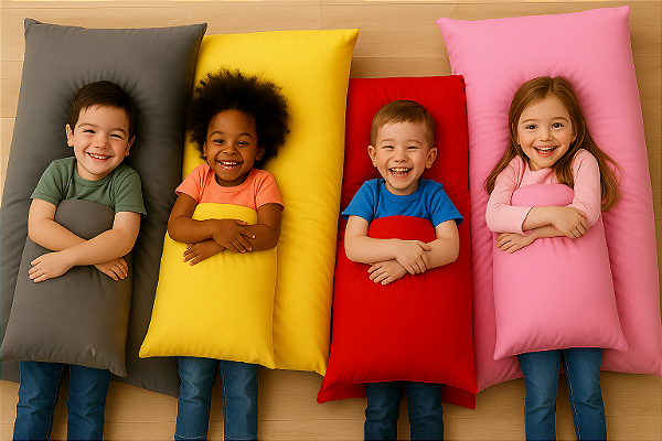 Capa de Lycra para Almofadão Sensorial - 1,50 M X 0,80 M  (Sem enchimento) Transforme Momentos Agitados em Relaxamento Profundo! Para Autismo e TDAH, acalma e organizar comportamento - Antialérgico - Lavável - Cor Personalizada - Frete Grátis todo Brasil