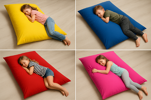Capa de Lycra para Almofadão Sensorial - 1,50 M X 1,50 M - (Sem enchimento) Transforme Momentos Agitados em Relaxamento Profundo! Para Autismo e TDAH, acalma e organizar comportamento - Antialérgico - Lavável - Cor Personalizada Frete Grátis todo Brasil