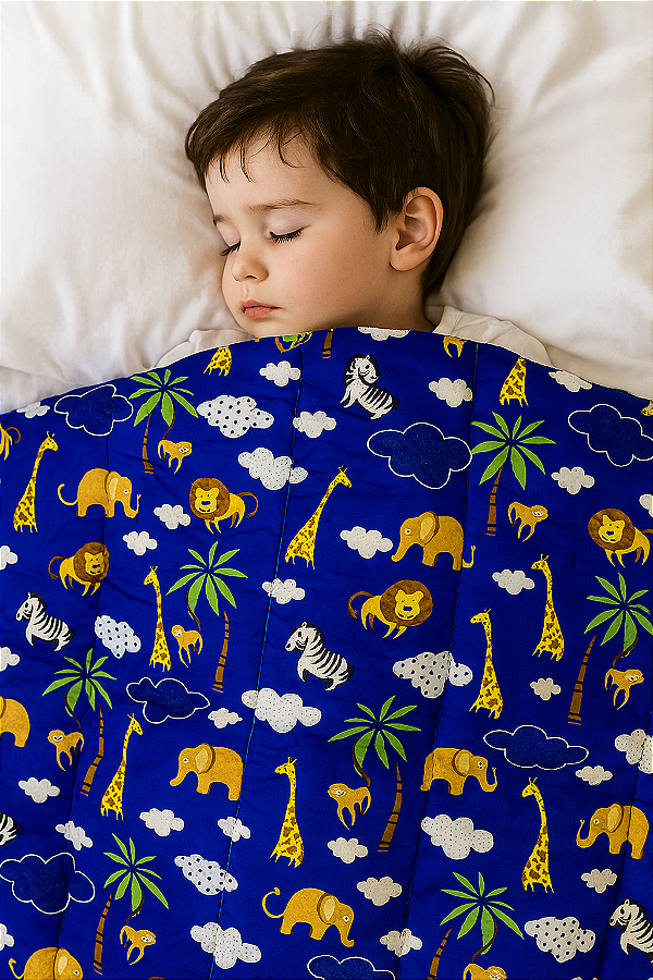 Cobertor Ponderado gravitacional – Tam PP - 1,0M x 1,40M com peso, Malha (quentinho) para Autismo, TDAH e insônia - Frete Grátis todo Brasil - Antialérgico - Lavável - Personalizado com peso e cor tecido