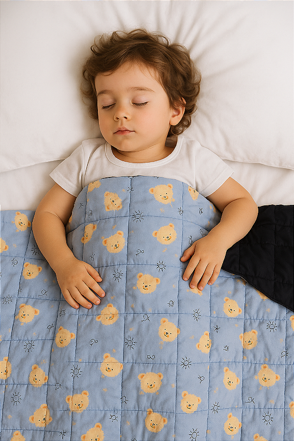 Cobertor Ponderado gravitacional – Tam PP - 1,0M x 1,40M com peso, Malha (fresquinho) para Autismo, TDAH e insônia - Frete Grátis todo Brasil - Antialérgico - Lavável - Personalizado com peso e cor tecido