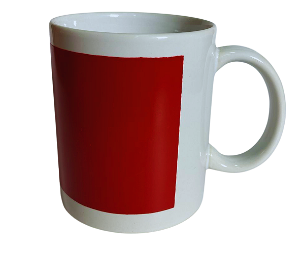 Caneca Mágica Branca c/ Tarja Vermelha