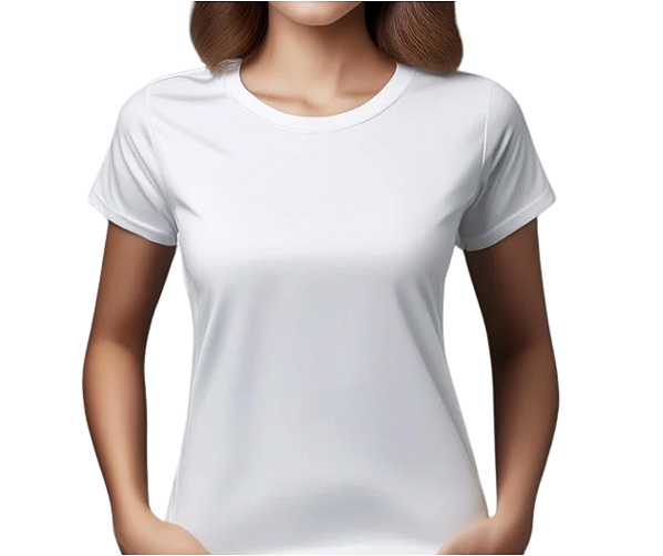 Camisa Baby Look Branca de Poliéster