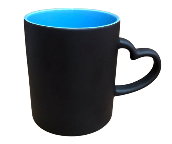 Caneca Mágica Alça de Coração Interior Colorido