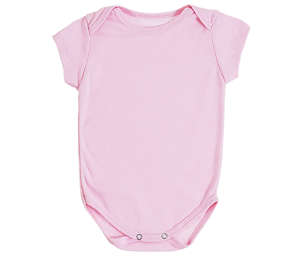 Body Baby Manga Curta de Poliéster Rosa bb