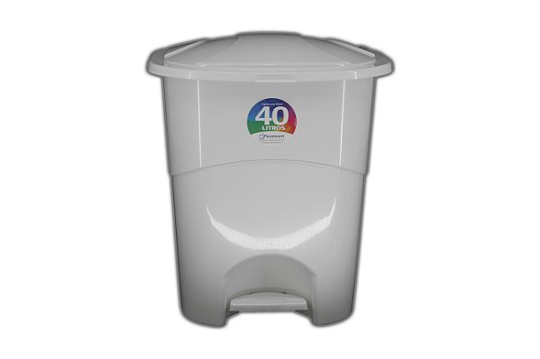 LIXEIRA C/. PEDAL 40 LTS BRANCA PAR-485