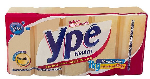 SABÃO EM BARRA GLICERINADO  5 x 200g YPÊ