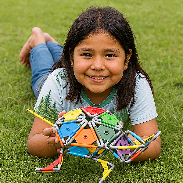 Kit Geométrico Edulig Puzzle 3D Tartaruga - 94 peças e conexões