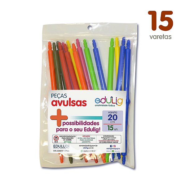 Edulig Puzzle Peças Avulsas - Vareta 20cm - 15 unidades