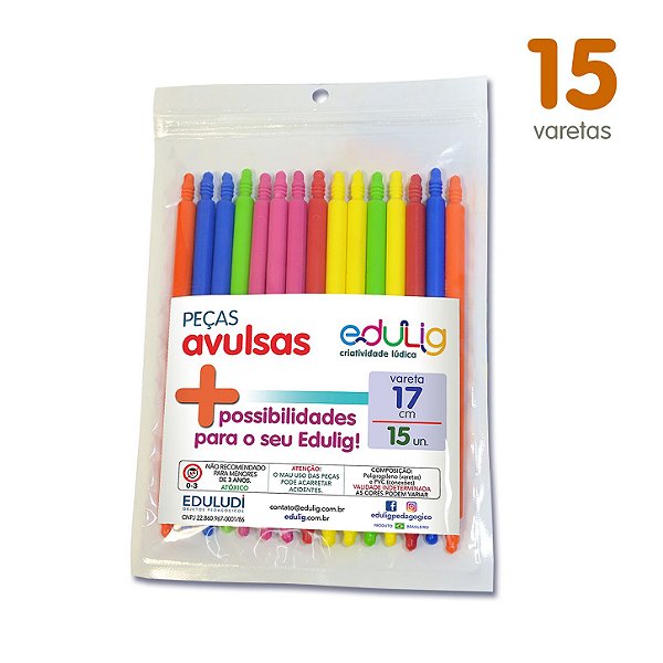 Edulig Puzzle Peças Avulsas - Vareta 17cm - 15 unidades