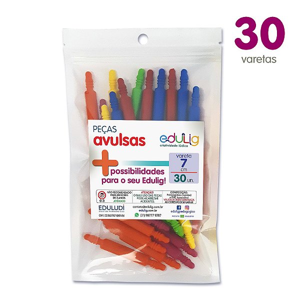 Edulig Puzzle Peças Avulsas - Vareta 7cm -30 unidades