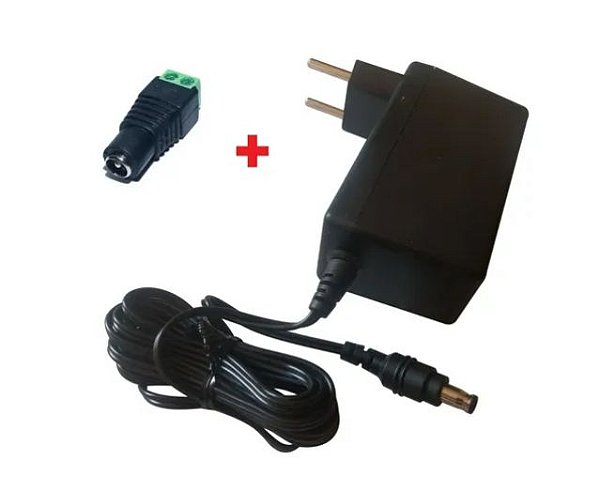 Fonte Eletrônica 12v 5a Bivolt + Plug P4 Femea