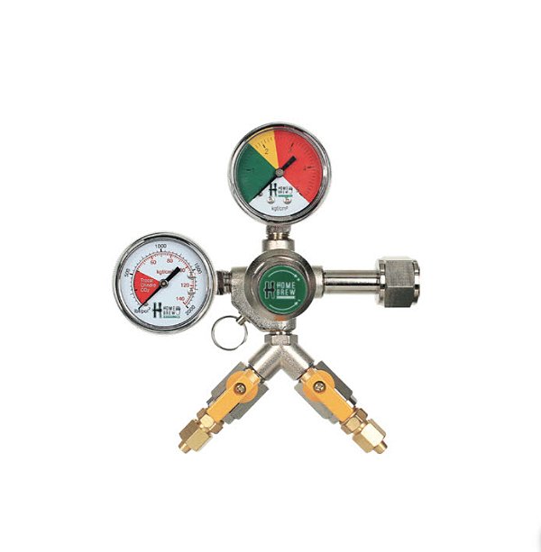 REGULADOR DE PRESSÃO CO2 - 2 VIAS(Latão)