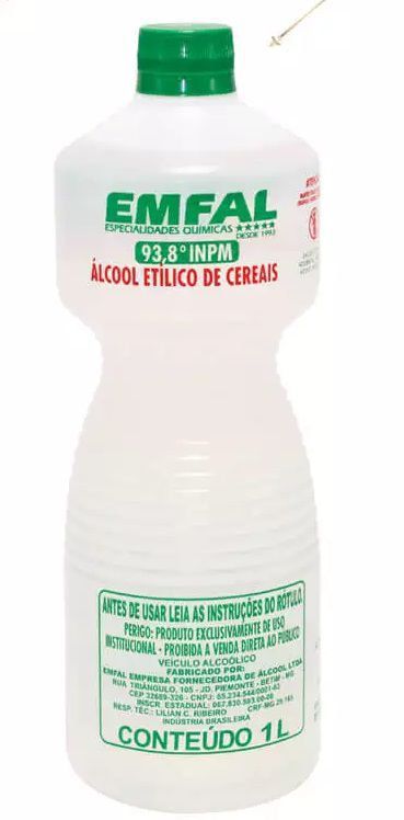 ALCOOL ETILICO DE CEREAIS EMFAL 93,8% 1L