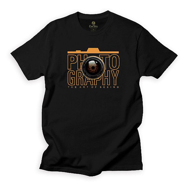 Camiseta Arte e Cultura Cool Tees Fotografia Camera Lente