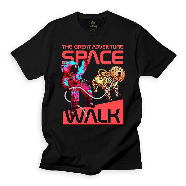 Camiseta Cool Tees Pet Lovers Astronauta Passeio Geek