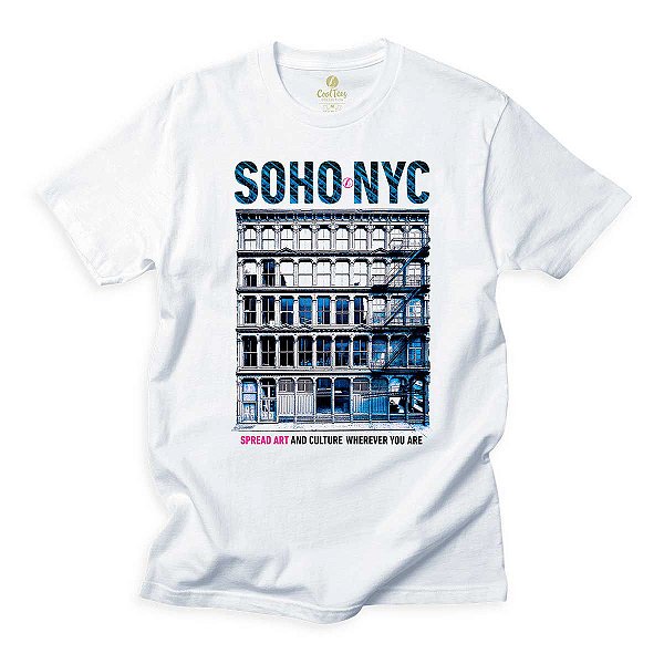 Camiseta Criativa Cool Tees Arte e Cultura Arquitetura Soho New York Diferente