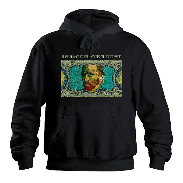 Blusa Moletom Capuz Canguru Arte e Cultura Dollar Van Gogh Pop Art