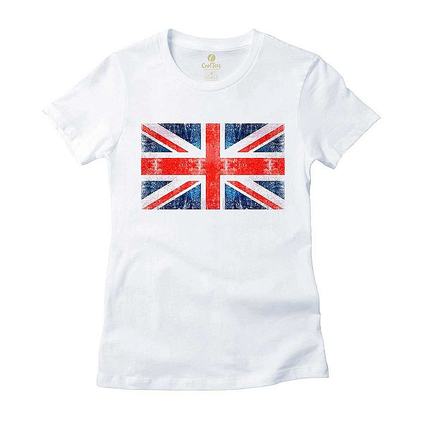 Camiseta Feminina Punk Cool Tees Classica Bandeira Reino Unido