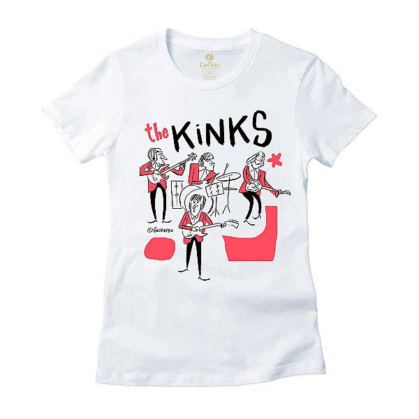 Camiseta Feminina Rock Cool Tees Caco Galhardo Banda The Kinks