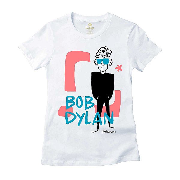 Camiseta Feminina Rock Cool Tees Caco Galhardo Bob Dylan