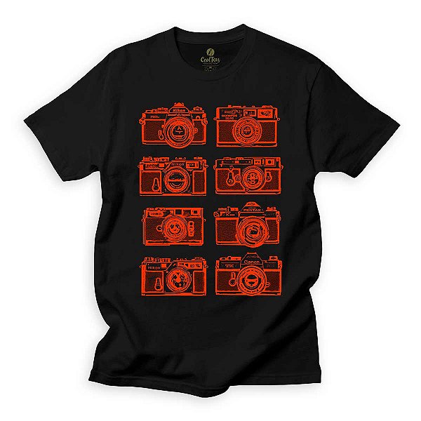 Camiseta Arte Fotografia Cool Tees Cameras Classicas