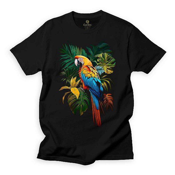 Camiseta Ecologia Cool Tees Amazonia Passaros Araras