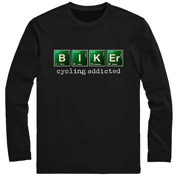 Camiseta Manga Longa Cool Tees Ciclista Bicicleta Breaking Bad