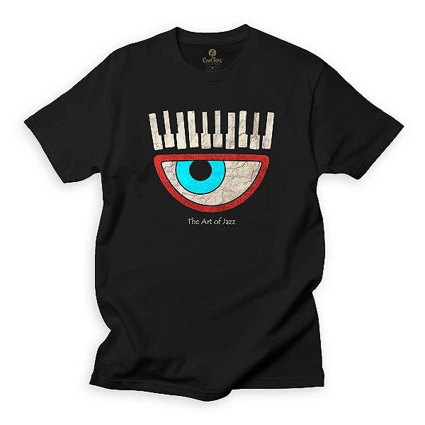 Camiseta Musica Cool Tees Jazz Piano Vision Teclado Diferente