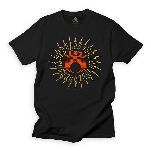 Camiseta Musica Cool Tees Bateria Baterista Energia Criativa