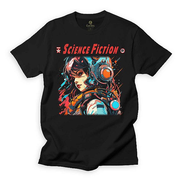 Camiseta Ciencia Geek Cool Tees Revista Fiction Vintage Criativa