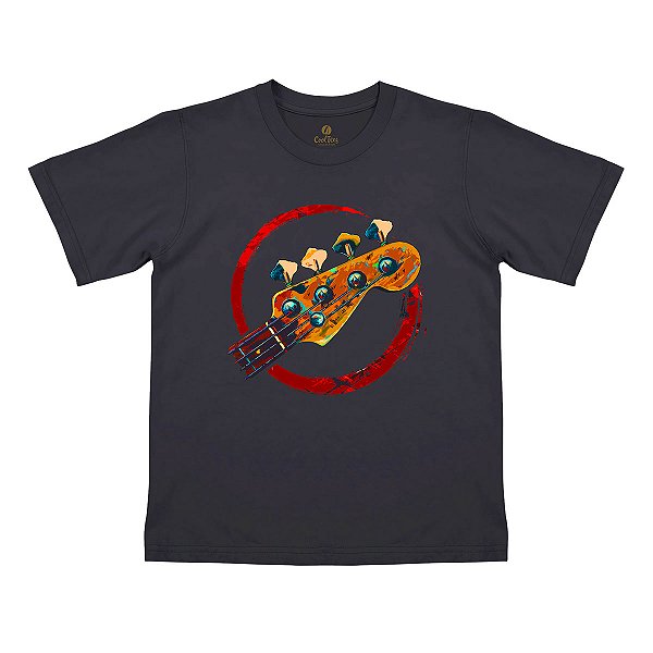 Camiseta Infantil Guitarra Baixo Cool Tees Guitarrista Pop Arte Diferente