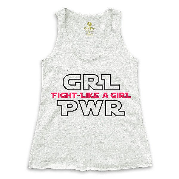 Camiseta Geek Feminina Regata Series e Cinema Cool Tees Girl Power
