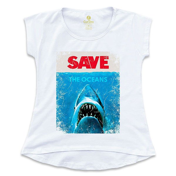 Camiseta Feminina T-Shirt Cool Tees Cinema Classico Tubarão