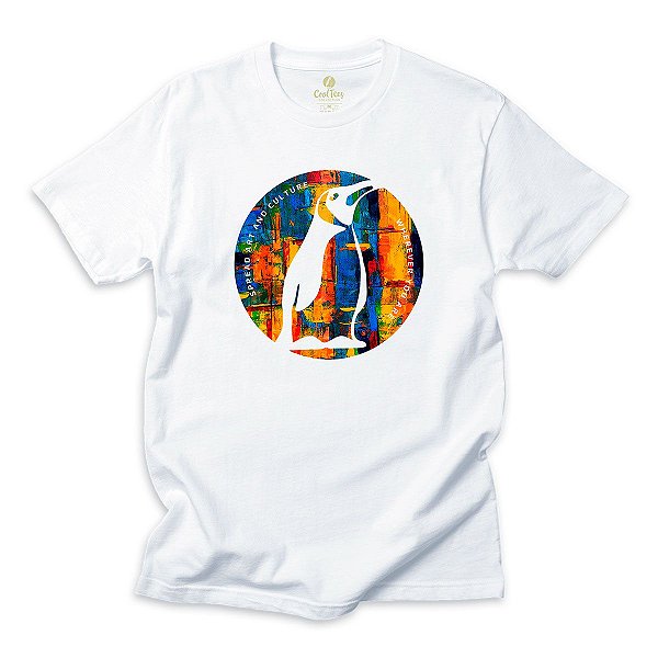 Camiseta Arte e Cultura Cool Tees Pinguim a Óleo