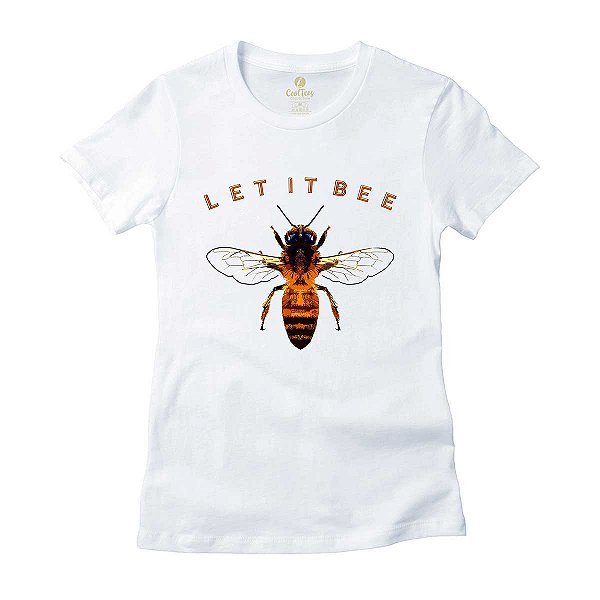 Camiseta Feminina Cool Tees Rock Abelha Let It Bee