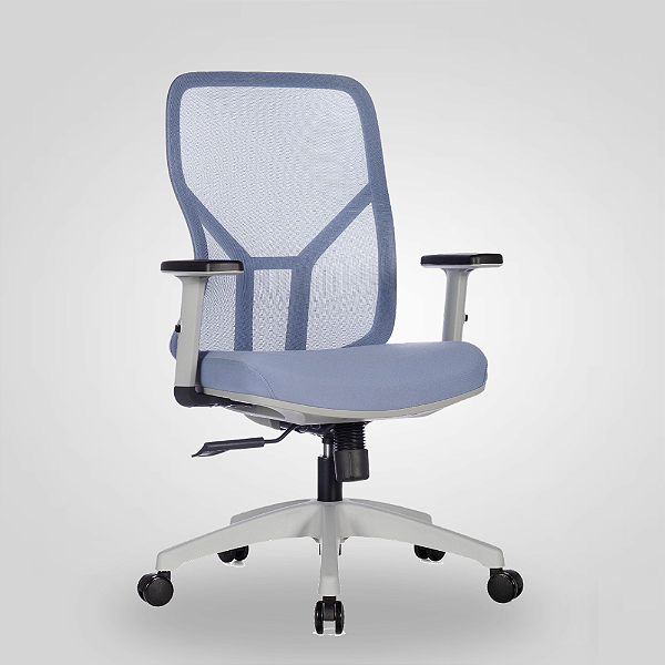Cadeira de Escritório Ergonômica Nr17 Lina Diretor Cinza-Azul