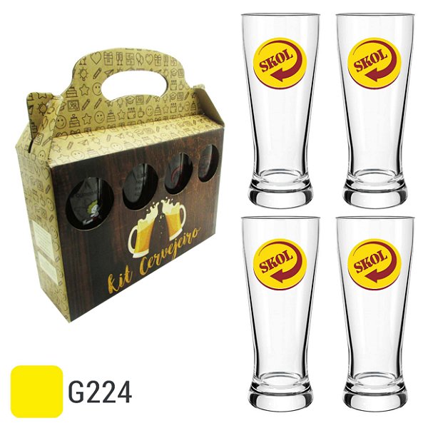 Kit Cervejeiro c/ 4 Taças Chopp