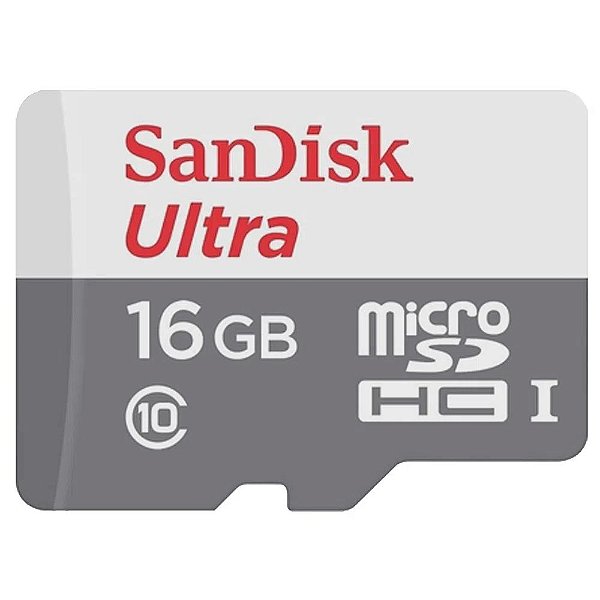 Cartão De Memória 16gb Micro Sd Sandisk Classe 10 C/ Adapt