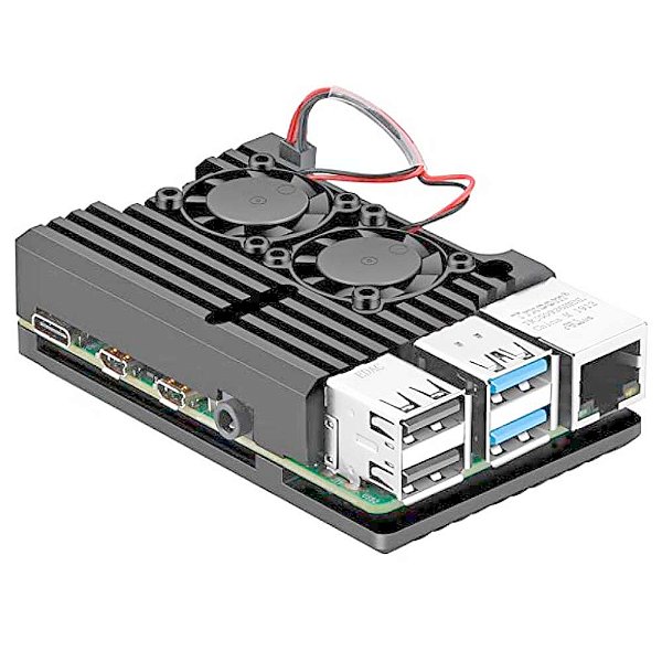 Case Alumínio Raspberry Pi 4 2gb 4gb 8gb Dual Cooler
