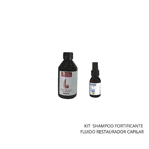 Kit Shampoo Fortificante+Fluido Capilar |  restaura e vitaliza os cabelos