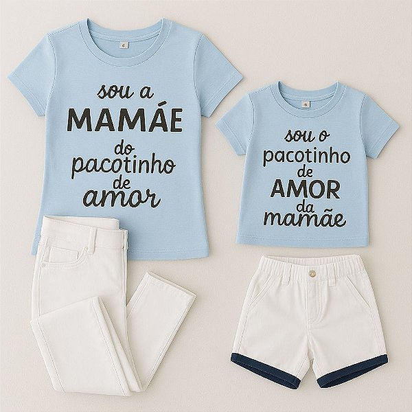 Kit Mãe e filho Pacotinho de amor Azul