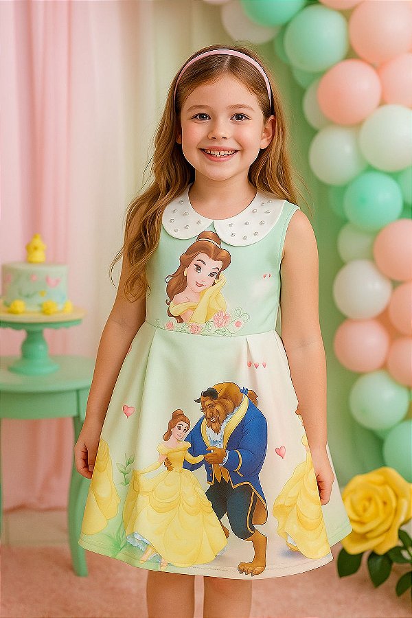 Vestido de festa infantil Bela  Luxo