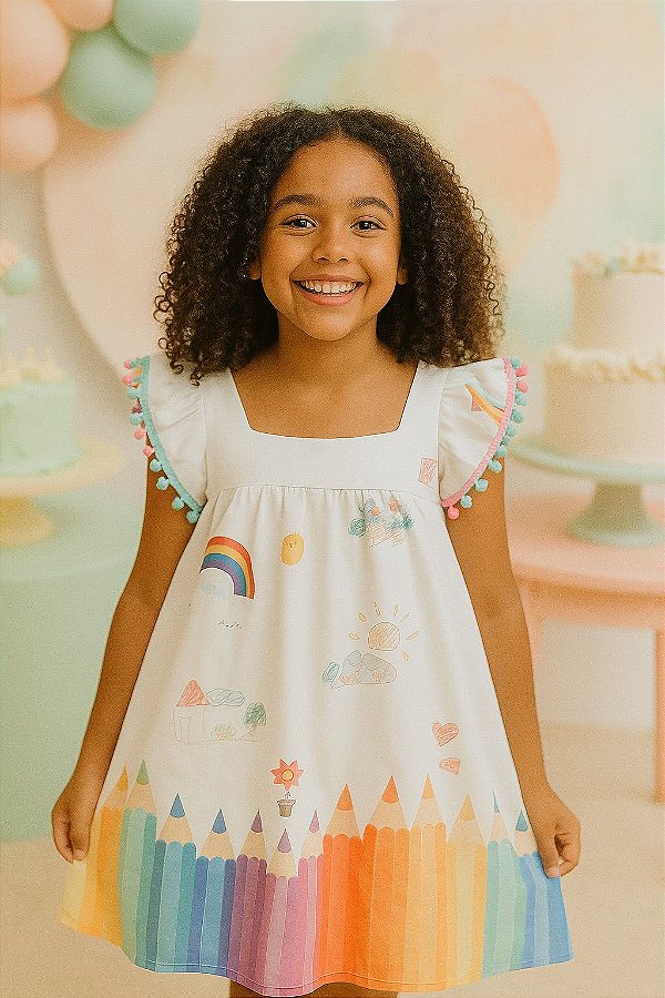 Vestido de festa infantil Lapis