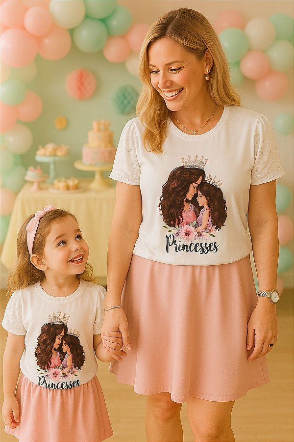 Kit Mãe e filha T-shirts releza Branca