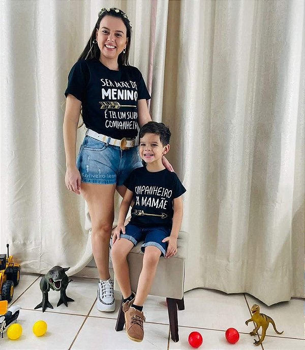 Kit T-shirts Mãe e Filho Preta