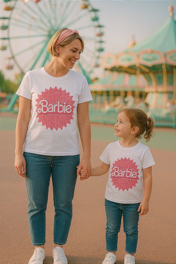 Kit T-shirts Mãe e Filha Barbie