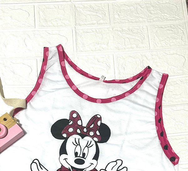 Pijama Adulto Feminino Regata Minnie Vermelho