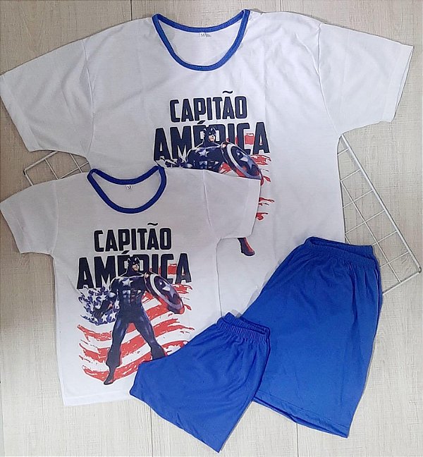 Pijama Adulto Masculino Capitão América