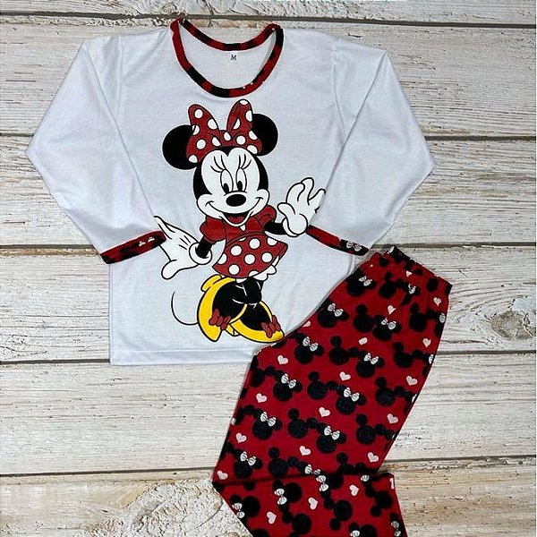 Pijama Infantil  Inverno Minnie Vermelha